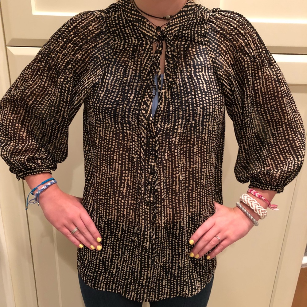 Patterson J Kincaid Black print blouse